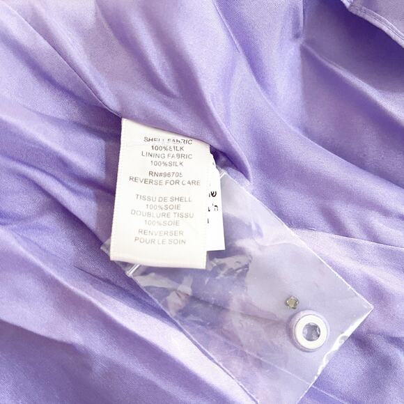 REBECCA TAYLOR Silk Ruffle Dress Purple Small S - Picture 9 of 9